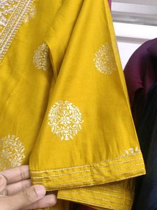 Elegant Yellow Kurta with Gold Print