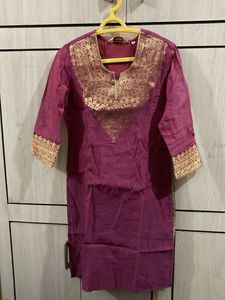 BIBA Brand ** Silk Elegant Onion Colour Kurta
