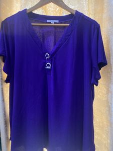 Purple V-Neck Blouse