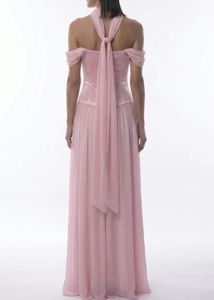 Elegant Off-Shoulder Pink Gown