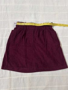 Maroon Corduroy Skirt