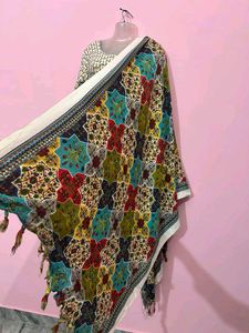 Stylish Printed Kurta with Dupatta and Salwar