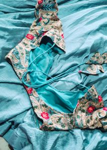 Elegant Teal  ghaghra with Embroidered Blouse