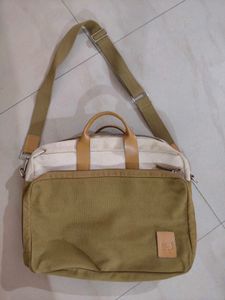 Stylish Canvas & Leather Messenger Bag