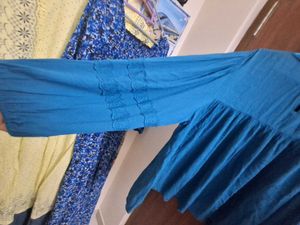 Blue Embroidered Long Sleeve Top