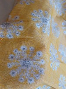 Yellow Printed Kurta with Button Detail