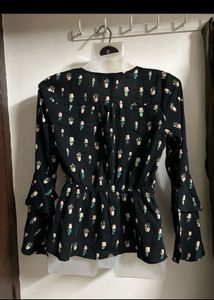 Cute Cactus Print Wrap Top