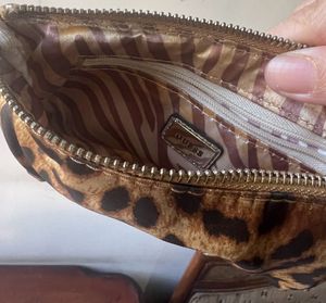 Guess leopard print wristlet bag
