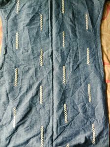 Blue Denim cotton blend Straight kurta XXL SIZE