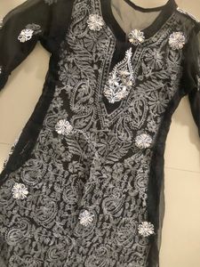Heavy Gota Patti And Thread Work Georgette Kurti