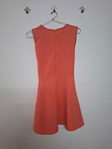 Women's Sleeveless Orange Skater Dress