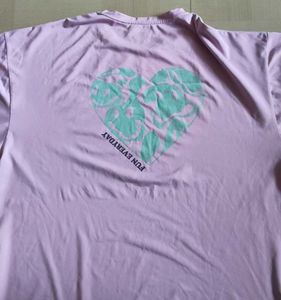 Lilac Graphic Print Oversized T-Shirt