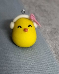 Cute Chick Headphones keychain