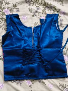 Elegant Royal Blue Embellished Blouse