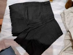 Black Ripped Denim Shorts