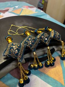 Navy Blue & Golden Lehenga Latkan – Set of 4