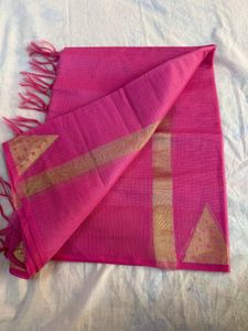 Pink Cotton Silk Blend Duppata