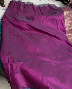 Beautiful Teal Banarasi Silk Saree