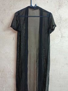 Sheer Black Kimono Shrug Long