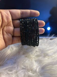 Elegant Black Beaded Bracelet Set