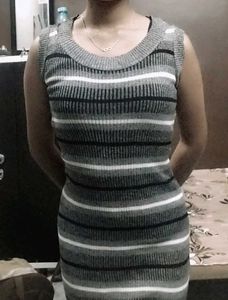 Striped Sleeveless Knit Dress