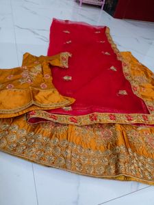 Showroom piece Mustard Red Lehenga