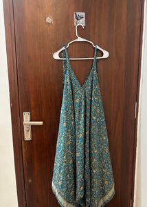 Bohemian Floral Print Midi Jumpsuit Dress