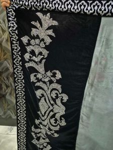 Black Velvet Embroidered Saree(negotiable)