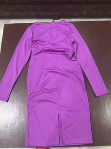 Newme Elegant  Purple Long Sleeve Dress