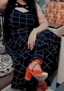 Blue Plaid Maxi Dress