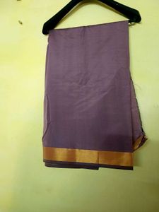 🆕 Elegant Purple Cotton Saree