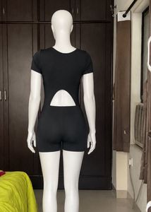 Women's Black Short Jumpsuit