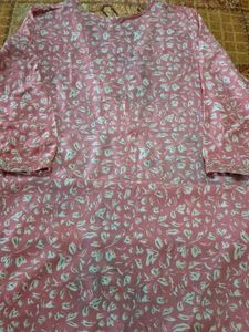 Pink Floral Printed Kurta