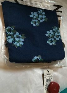 Blue Floral Print Denim jeans