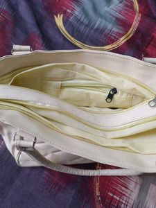 Cream Quilted Tote Bag