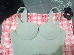 Mint Green Bustier Crop Top