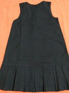 Navy Blue Pleated Hem Dress