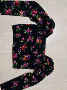 Black Floral Print top
