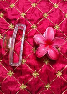 4 cluchter Cute Flower and Clear Hair Claw Clips