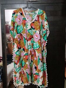 Bohemian Floral Print Kaftan Dress