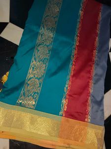 Multi Clr Pattu Saree