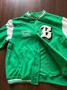 H&amp;M Unisex Green Varsity Bomber Jacket