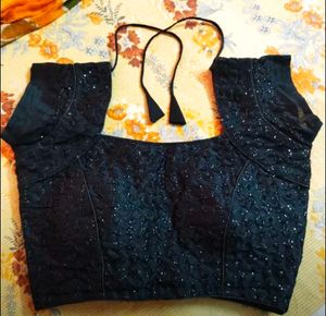 Elegant Black Sequined padded Blouse