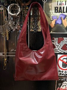 Studded Maroon Hobo Bag