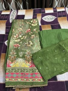 Elegant Green Floral Salwar Suit
