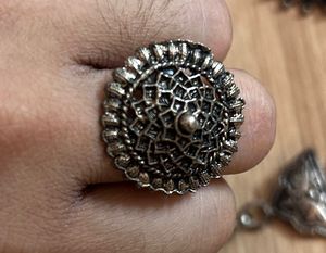 Oxidised Silver Ethnic Jewellery Set