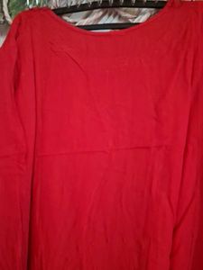 Vibrant Red Embroidered Kurta