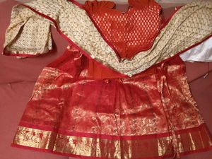 BrandNew Red&amp;GoldLehengaWithStitchedBlouse+Dupatta