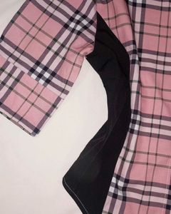 Pink Plaid Button-Up Shirt