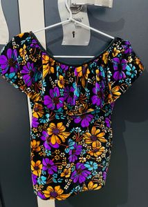Floral Velvet Cape Top
